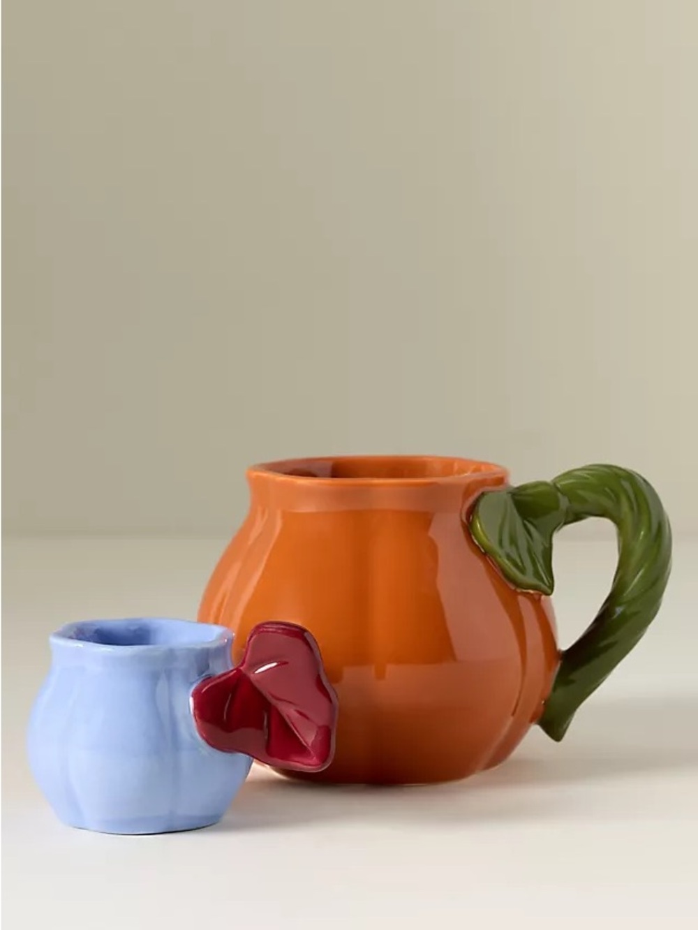 Anthropologie Sorrella Stoneware Espresso Cup New cup w leaf handle Cute gift